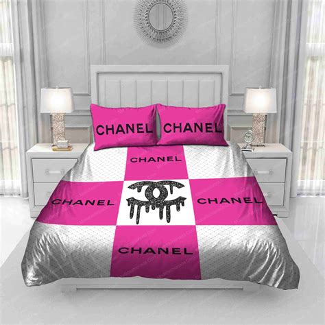 pink chanel bed sheets|chanel comforter set queen.